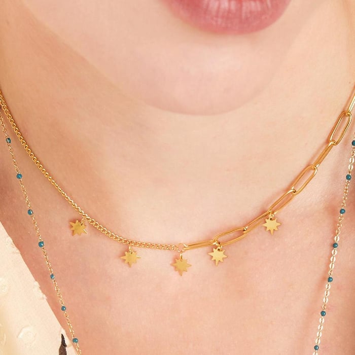 Stainless steel necklace stars h5Picture3